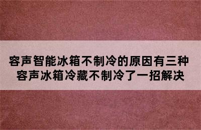 容声智能冰箱不制冷的原因有三种 容声冰箱冷藏不制冷了一招解决